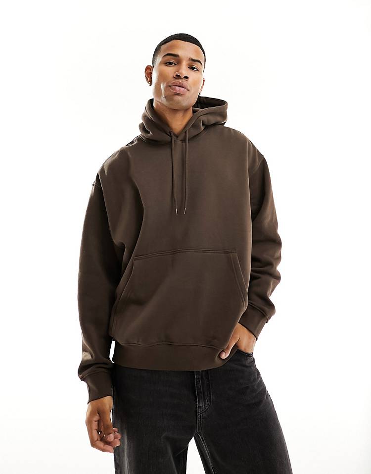 Weekday oversized hoodie in brown